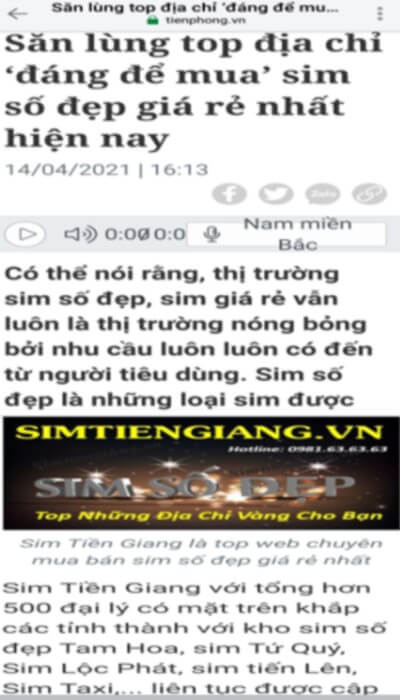 Báo Tiền Phong giới thiệu Top địa chỉ mua bán sim số đẹp giá rẻ- Sim Tiền Giang